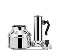 LLM Stainless Steel Puttu Maker with Steamer, 1.5 Litre, Traditional Kitchen Cookware,