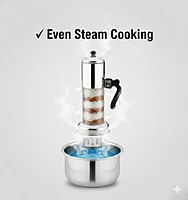 Avatar Stainless Steel Puttu Maker with Steamer, Traditional Kerala Puttu Kudam