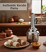 Avatar Stainless Steel Puttu Maker with Steamer, Traditional Kerala Puttu Kudam