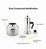 Avatar Stainless Steel Puttu Maker with Steamer, Traditional Kerala Puttu Kudam