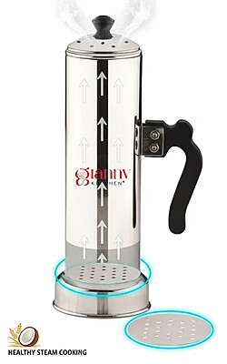 Granny Kitchen Stainless Steel Puttu Maker, Traditional Kerala Puttu Kudam