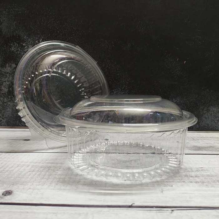 Pvc Round Box With Dome Lid - 24oz 700 ML Capacity