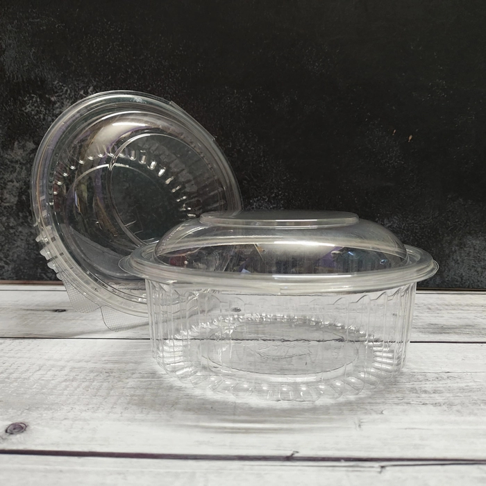 Pvc Round Box With Dome Lid - 24oz 700 ML Capacity