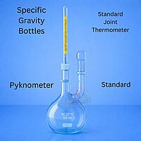 Specific Gravity Bottles with standard joint Thermometer - Pyknometer