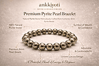 ankkjyoti Pyrite Pearl Beads Barcelet 8mm