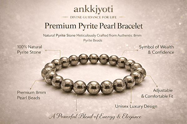 ankkjyoti Pyrite Pearl Beads Barcelet 8mm