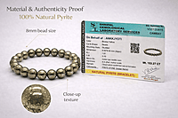 ankkjyoti Pyrite Pearl Beads Barcelet 8mm