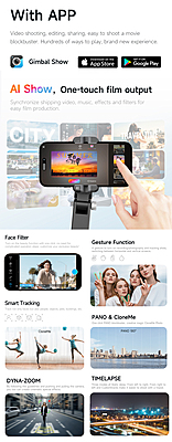 Q19 360° Smartphone Gimbal Stabilizer with AI Face Tracking, Fill Light, Extendable Selfie Stick Tripod