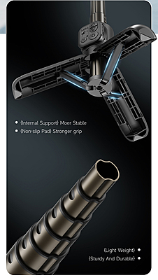 Q19 360° Smartphone Gimbal Stabilizer with AI Face Tracking, Fill Light, Extendable Selfie Stick Tripod