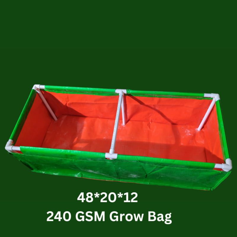 48 Inch * 20 Inch * 12Inch 260GSM Rectangular Grow Bag with UPvc Pipe Support