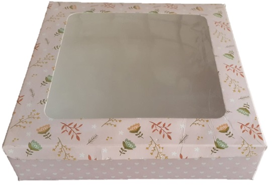 Qson Brownie Box For 9 - Size 8x8x2 inch Qson Brownie Box For 9 - Size 8x8x2 inch