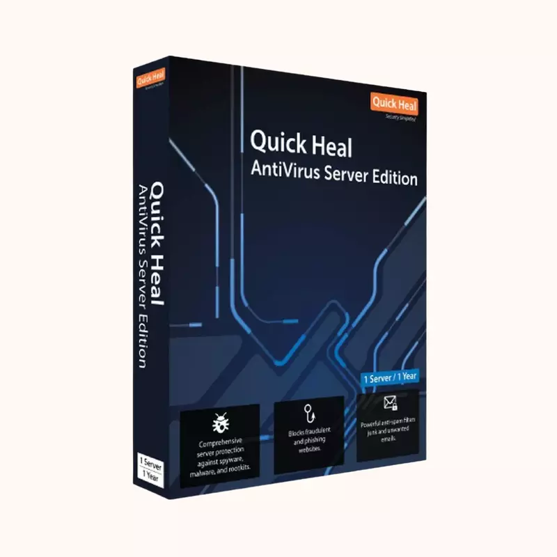 Quickheal® AV Server Win 2003/08/12/16/19 (1 Server) (1 yr) RENEWAL