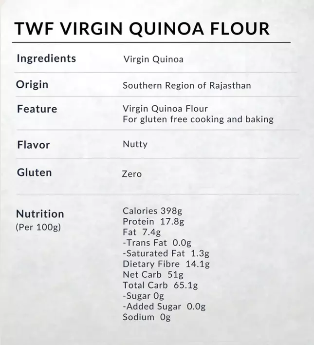 Virgin Quinoa Flour (Gluten Free)