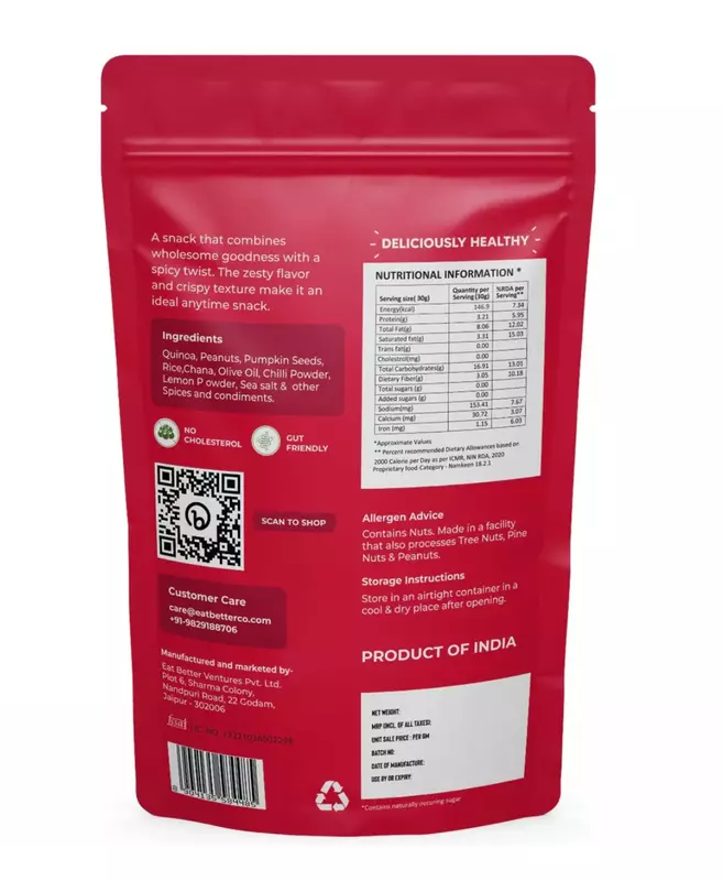 Quinoa Namkeen Mix - Chilli Lime 100 Gms - Eat Better