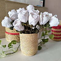 Crochet White Rose (Bunch of 6)