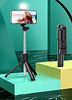 Selfie Stick 3-in-1 Tripod with Detachable Wireless Remote & LED Fill Light – Extendable Portable Selfie Stick Stand with Adjustable Phone Holder for Selfies, Vlogging, Video Calls Selfie Stick 3-in-1 Tripod with Detachable Wireless Remote & LED Fill Light – Extendable Portable Selfie Stick Stand with Adjustable Phone Holder for Selfies, Vlogging, Video Calls