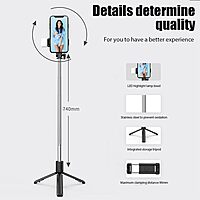 Selfie Stick 3-in-1 Tripod with Detachable Wireless Remote & LED Fill Light – Extendable Portable Selfie Stick Stand with Adjustable Phone Holder for Selfies, Vlogging, Video Calls Selfie Stick 3-in-1 Tripod with Detachable Wireless Remote & LED Fill Light – Extendable Portable Selfie Stick Stand with Adjustable Phone Holder for Selfies, Vlogging, Video Calls