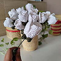 Crochet White Rose (Bunch of 6)