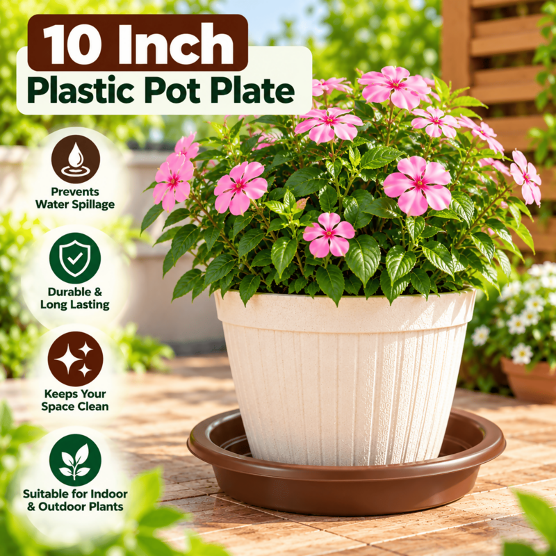10 Inch Plastic Pot Plate | ECSHA