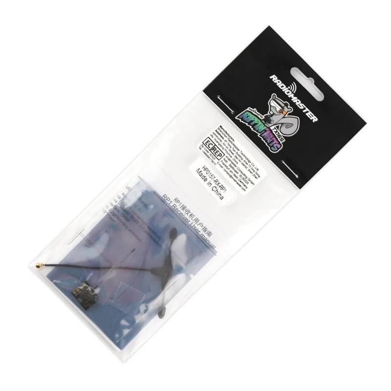 Top-down view of RP1 V2 Nano Receiver with 20% negative space safety margin