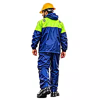 Real | Rain Pro | Double-Layer Rainwear Suit | (Pant & Jacket) | Blue/Fluorescent Green