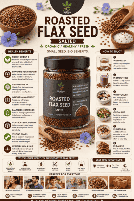 Flax Seed Roasted & Salted | Healthyx Zone