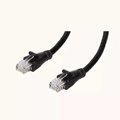 REFURBISHED CAT 6 LAN Cable | RJ45 Ethernet Cable 1 Meter, Network, Patch, Internet Cable – Supports High Speed Gigabit Data Transfer BLACK