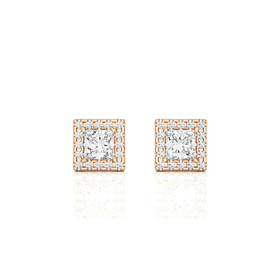 Tara Crown Glow – Halo Diamond Studs