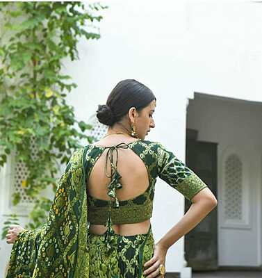 Rajasthani Gharchola Lehenga-BottleGreen-3