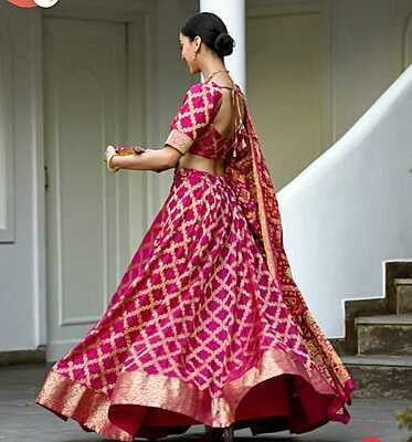 Rajasthani Gharchola Lehenga-Pink-2