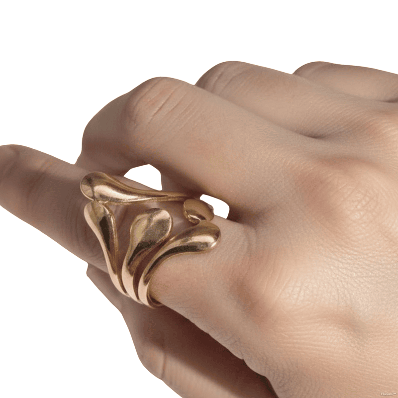 Florium™ : Timeless Teardrop Cocktail Ring with High-Shine Party Essential   [RGSS-12]