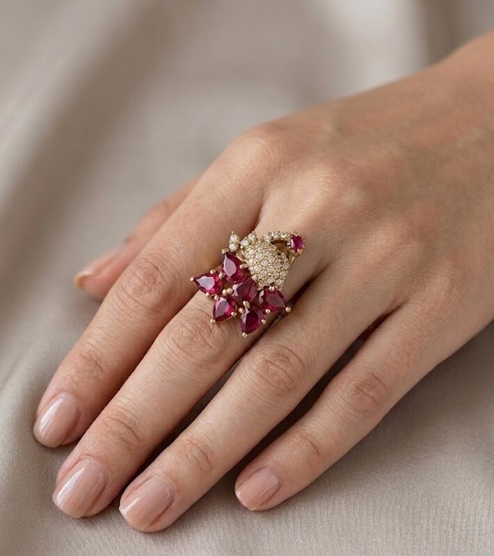 Florium™ Teardrop Cocktail Ring [RGSS-30B]