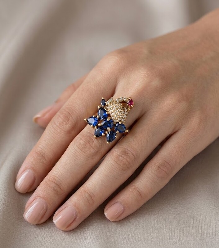 Florium™ Teardrop Cocktail Ring [RGSS-30C]
