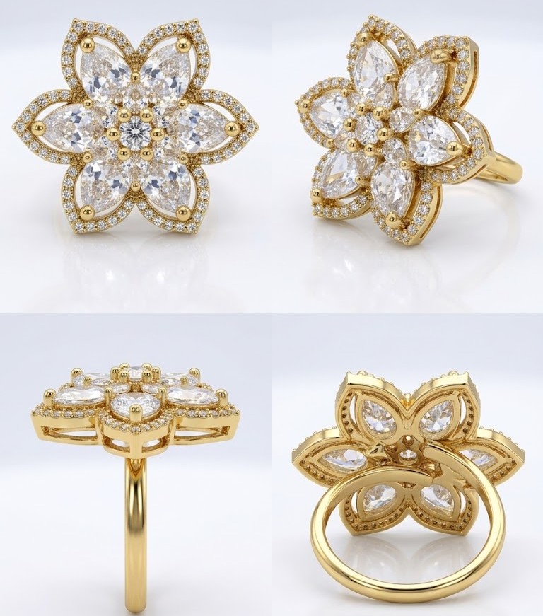 Florium™ Teardrop Cocktail Ring [RGSS-31A]
