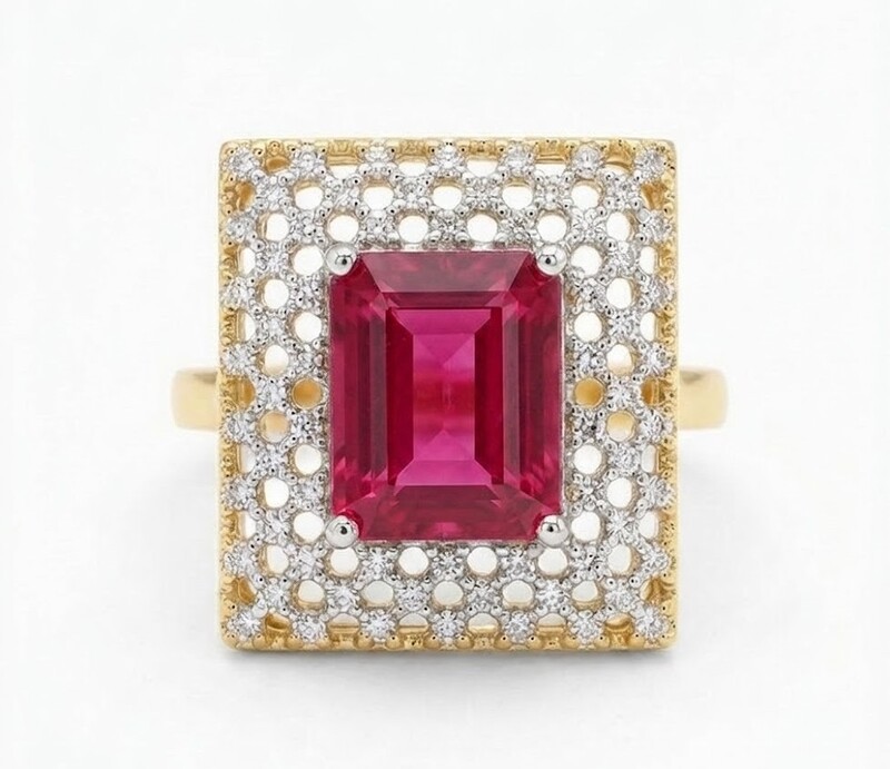 Florium™ Teardrop Cocktail Ring [RGSS-09B]