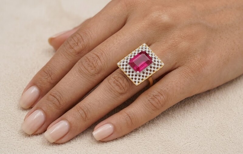 Florium™ Teardrop Cocktail Ring [RGSS-09B]