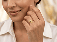 18 kt Gold Sculptural Floral Bypass Ring