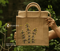 Yellow Floral Jute Tote Bag Yellow Floral Jute Tote Bag