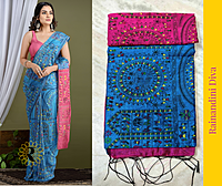 Madhubani Cotton Silk Gulaabi