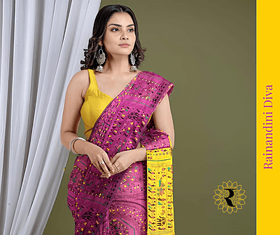 Madhubani Cotton Silk Goldie