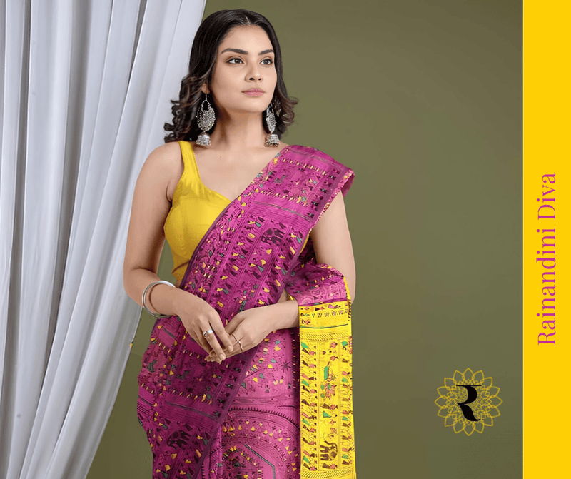 Madhubani Cotton Silk Goldie