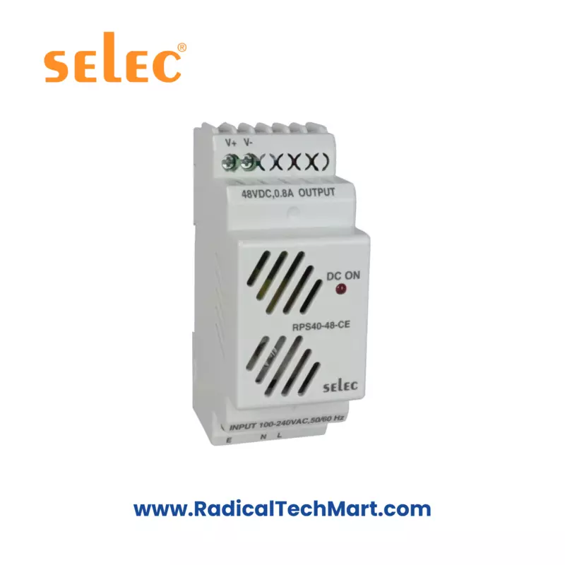 Selec RPS40 DIN Rail Mount 40W Power Supply - Industrial Grade
