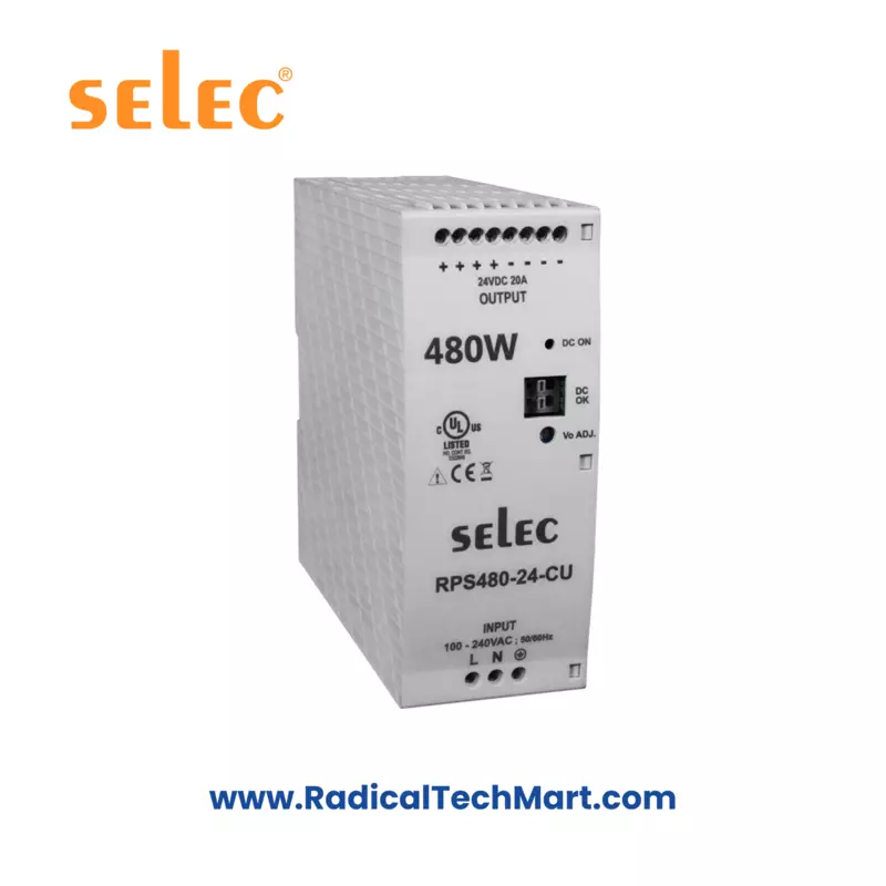 Selec RPS480 DIN Rail Mount 480W Power Supply Image