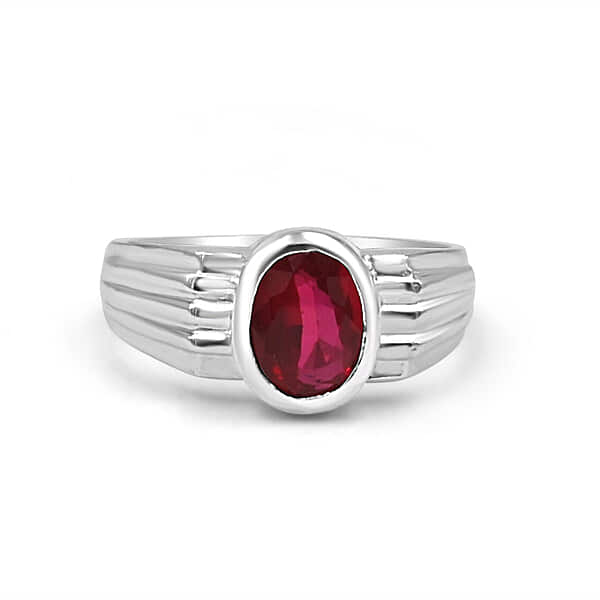 925 Silver Red American Diamond Ring for Men (RR1215)
