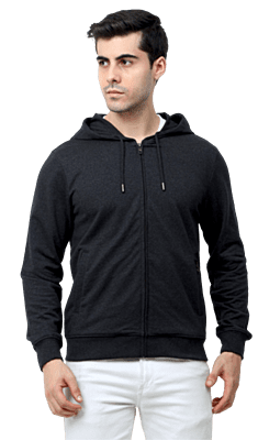 Rare Rabbit Hoodie Black Melange