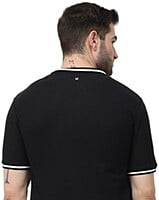 Rare Rabbit Signature Round Neck Navy Blue