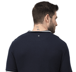 Rare Rabbit Signature Round Neck Navy Blue