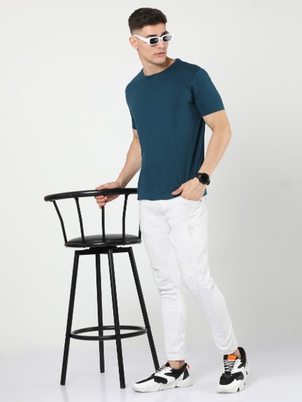 Rare Rabibit Round Neck T shirts Signature Navy Blue Rare Rabibit Round Neck T shirts Signature Navy Blue