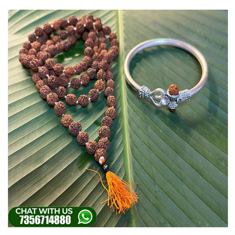 SHIVARATHRI SPECIAL COMBO OFFER..REDHTAKSHA MALA WITH BRACELETE