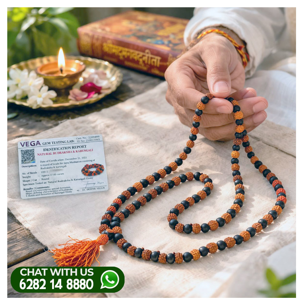 Divya Rudraksha& Karungali Mala - 108+1 Beads